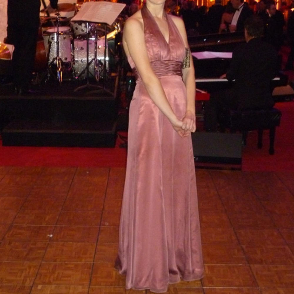 Belsoie halter gown - misty pink